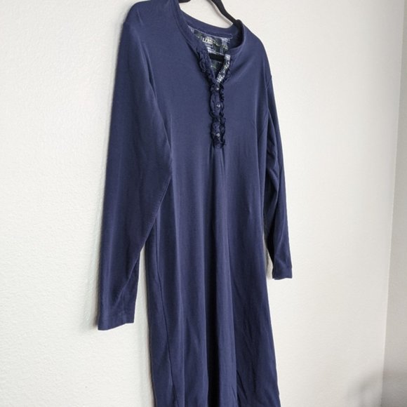 L.L. Bean Navy Night Shirt - Picture 2 of 5